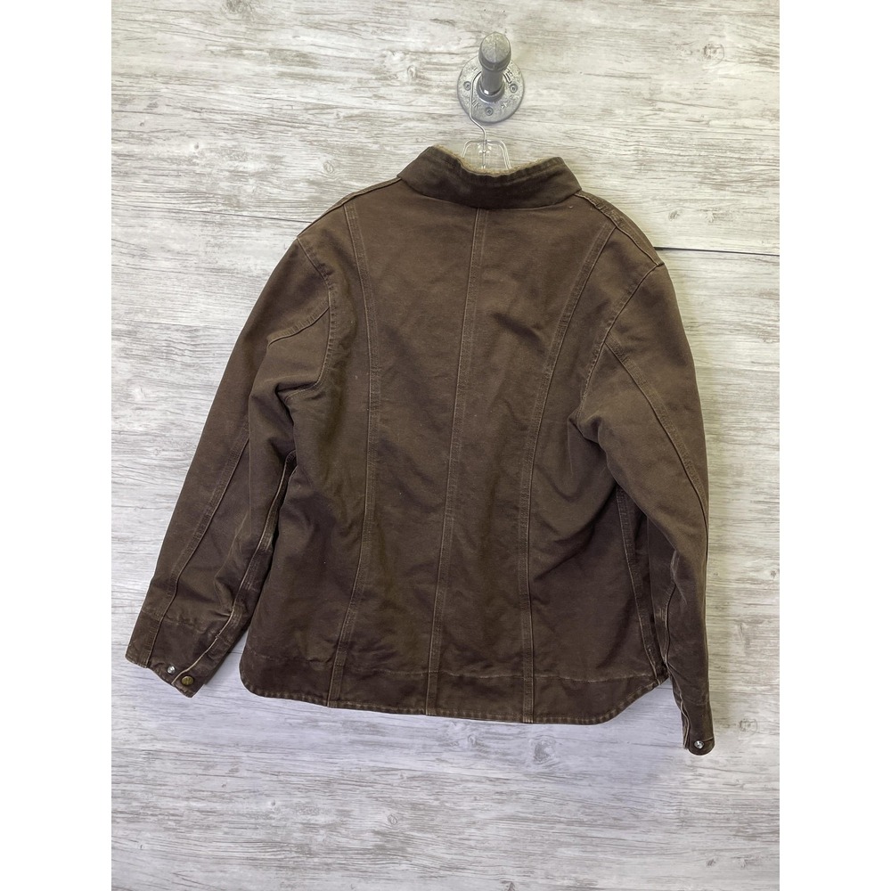 Carhartt Jacket Womens L Brown Canvas Insulated Lined Full Zip Pockets WJ022 DKB - Picture 10 of 10